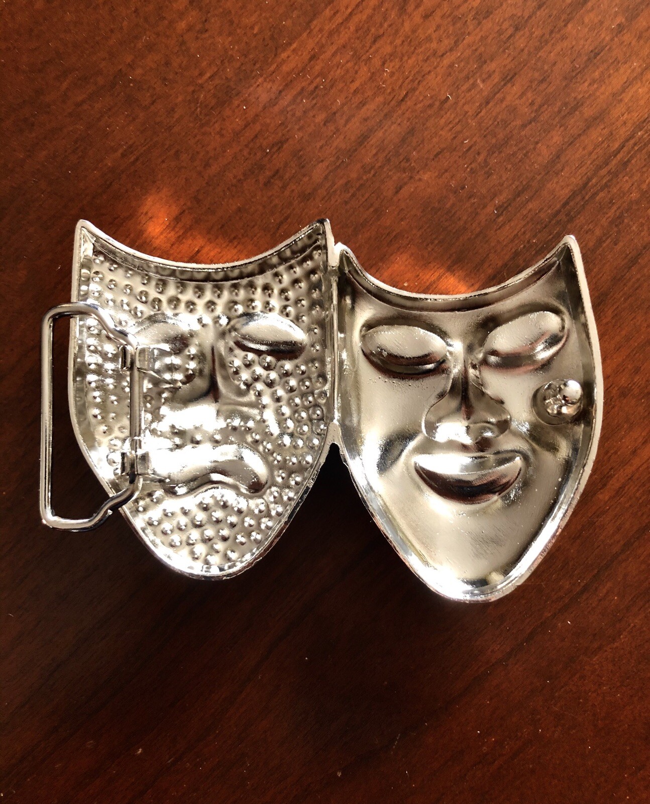 Rhinestone Mascarade Comedy Theatre Mask Masks Metal Unisex Men’s Belt Buckle