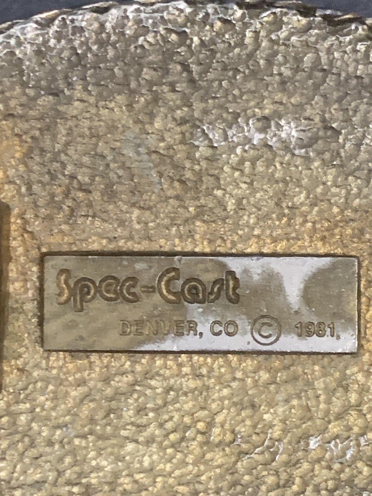 Spec Cast Belt Buckle Bill Personalized Vintage 1981 Denver, CO USA