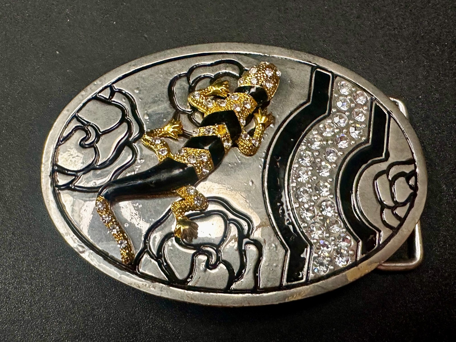 Gecko Lizard Salamander Multi Colored Jeweled Unique Animal Theme Belt Buckle