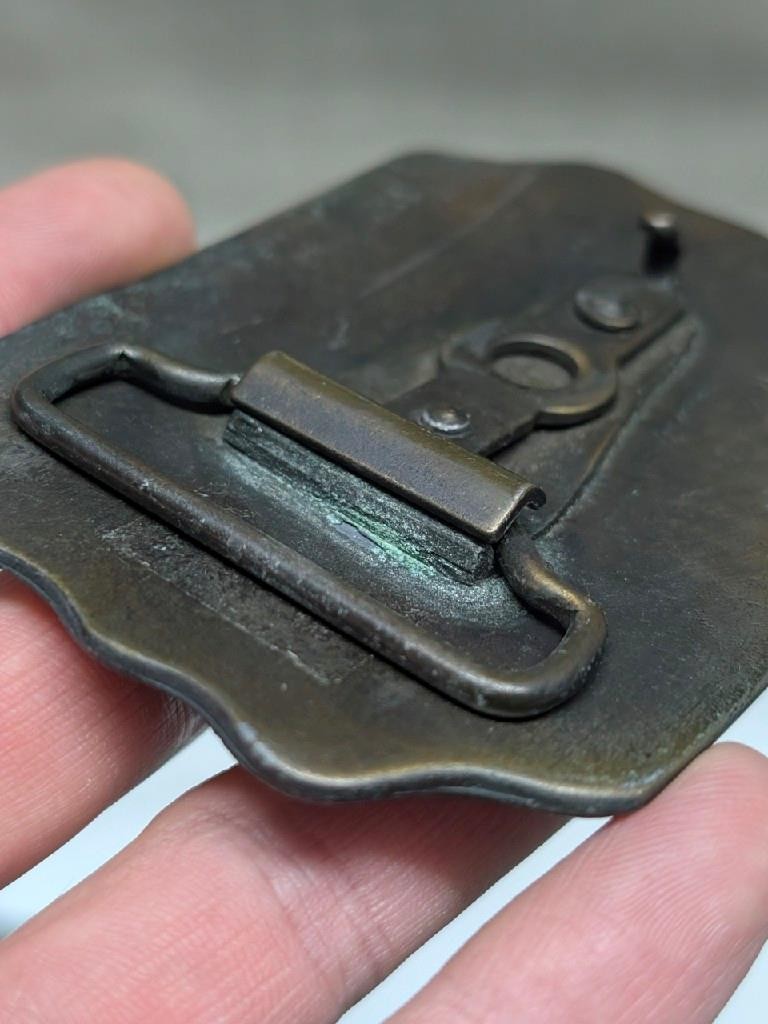 vintage 1970s belt buckle HARLEY DAVIDSON motorcycles BRASS biker western