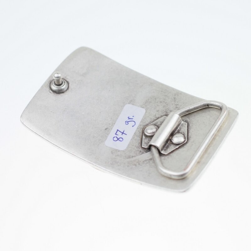 Antique Silver Clip Buckle with Star Motif in Circle for 4 cm Interchangeable Belt