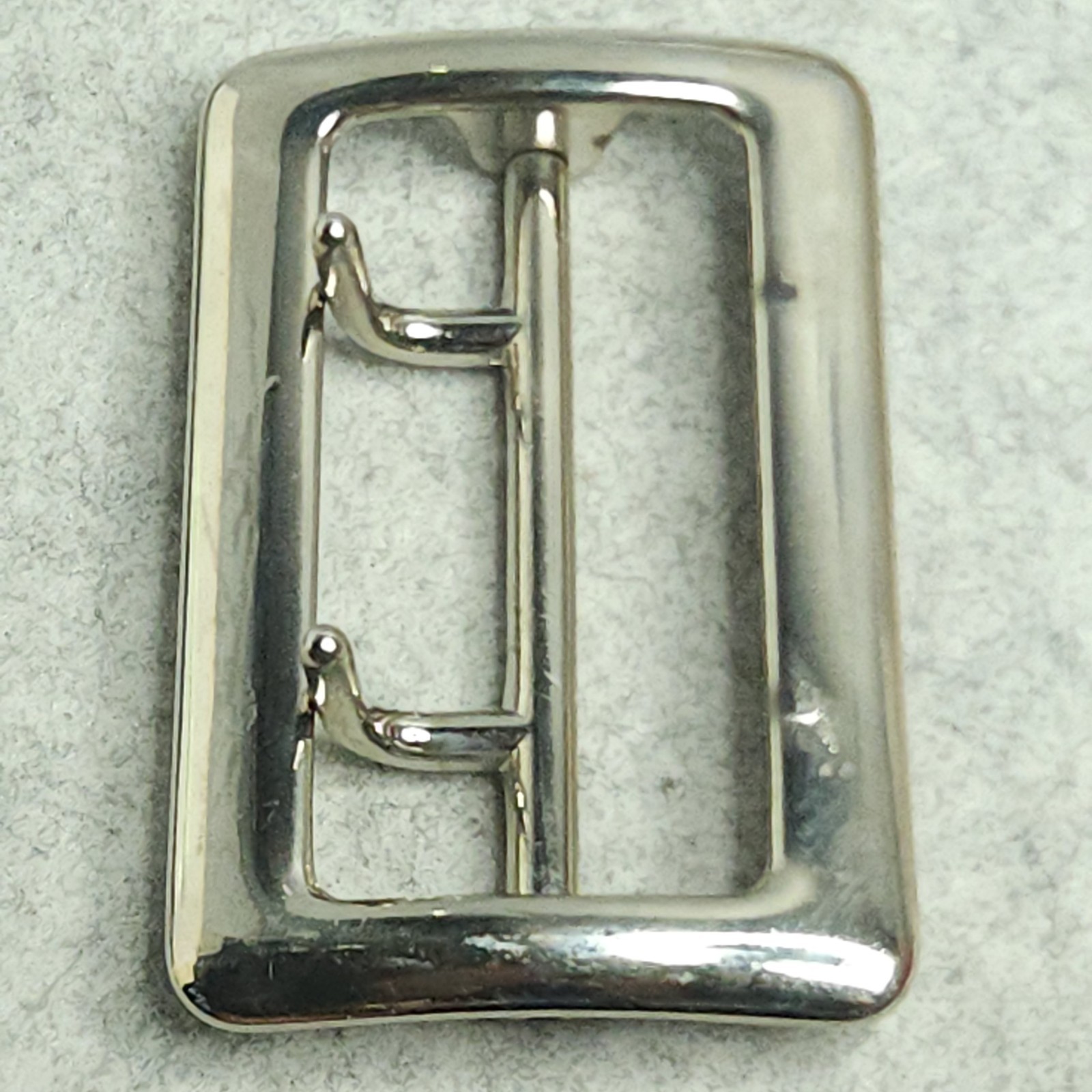 Sam Browne Belt Buckle Double Prong USA Heavy Duty 1.75 Inch Silver Tone
