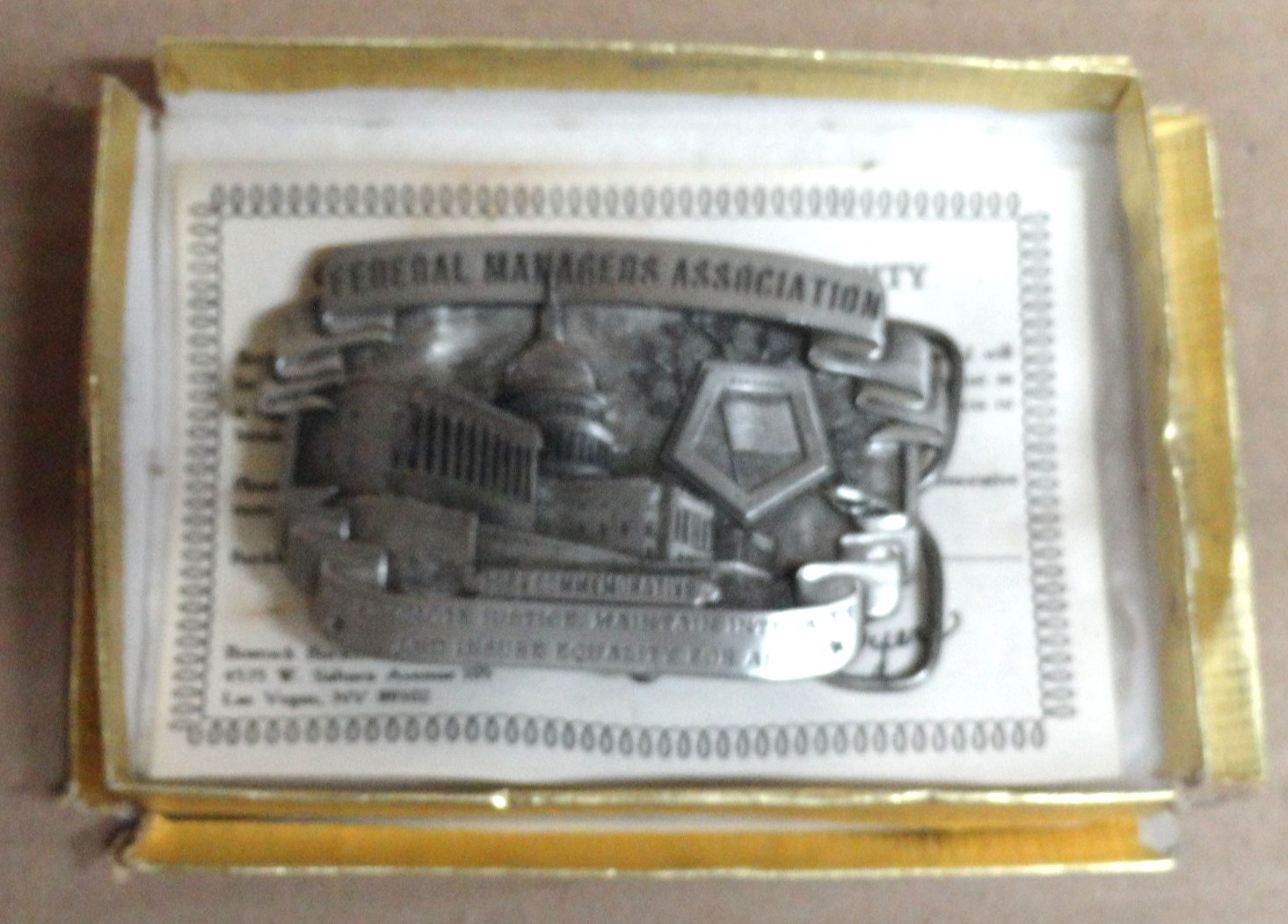 LIMITED #201 OF 10K FEDERAL MANAGERS ASSOCIATION 1984 COMMEMORATIVE BELT BUCKLE