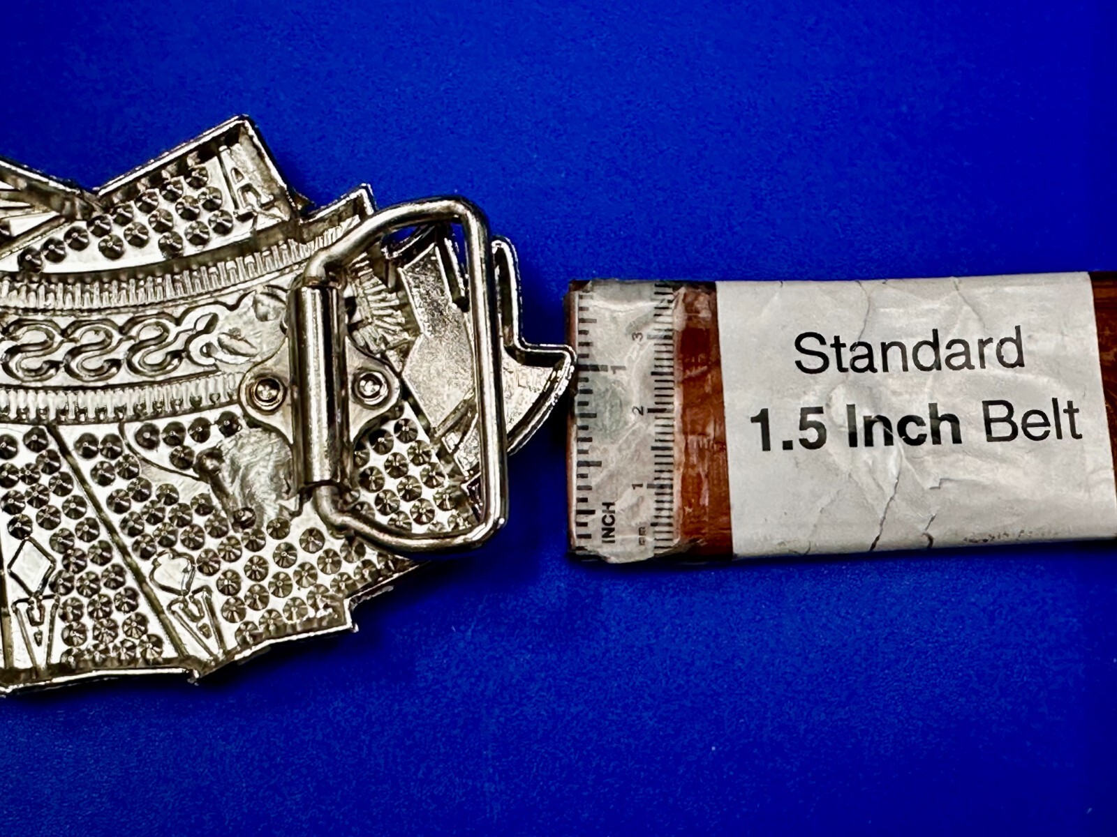 Four Aces Playing Card Game ALL SSSSSSSSSS! Casino Gambling Jeweled Belt Buckle