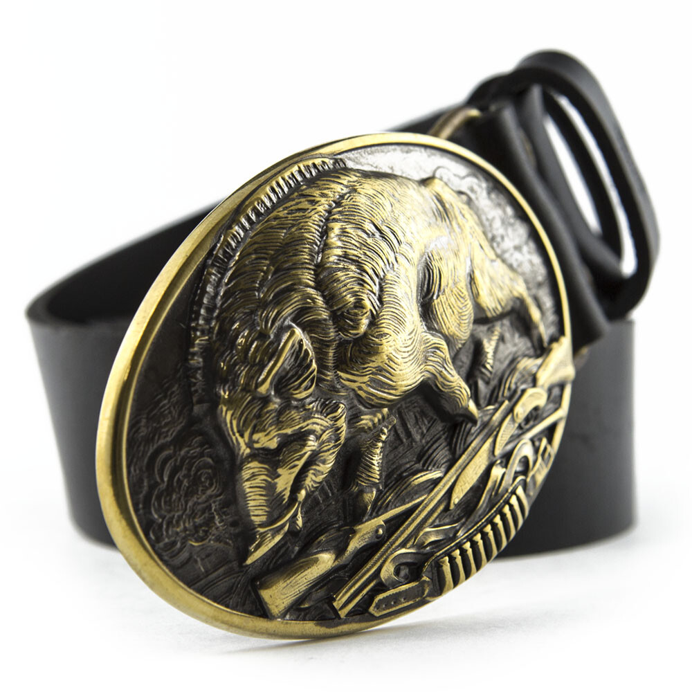 Belt buckle Wild boar hunting, Hunting belt, Solid brass buckle