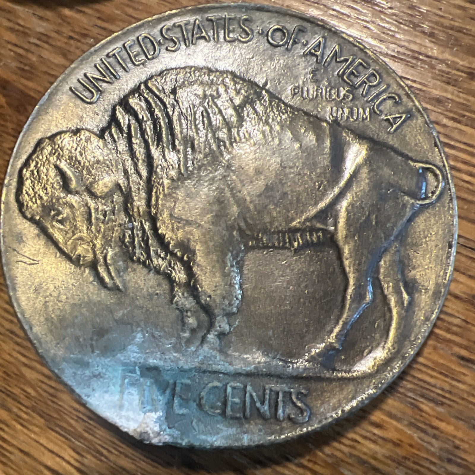 Lot of 2 VTG Buffalo 5 Cents Nickel Belt Buckle Silver Round USA 3&Prime; Diameter B13