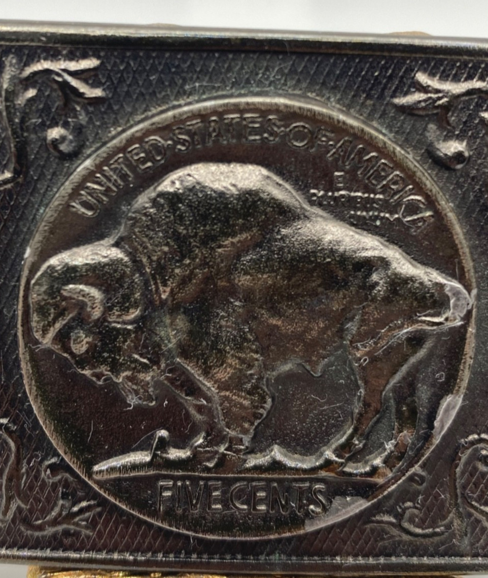 VTG 1972 James Lind Belt Buckle Buffalo Southwestern Brass Wyoming Studio