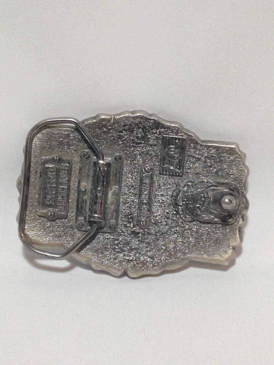 The Great American Buckle Company Belt Buckle Eagle Silver Toned Metal & Enamel