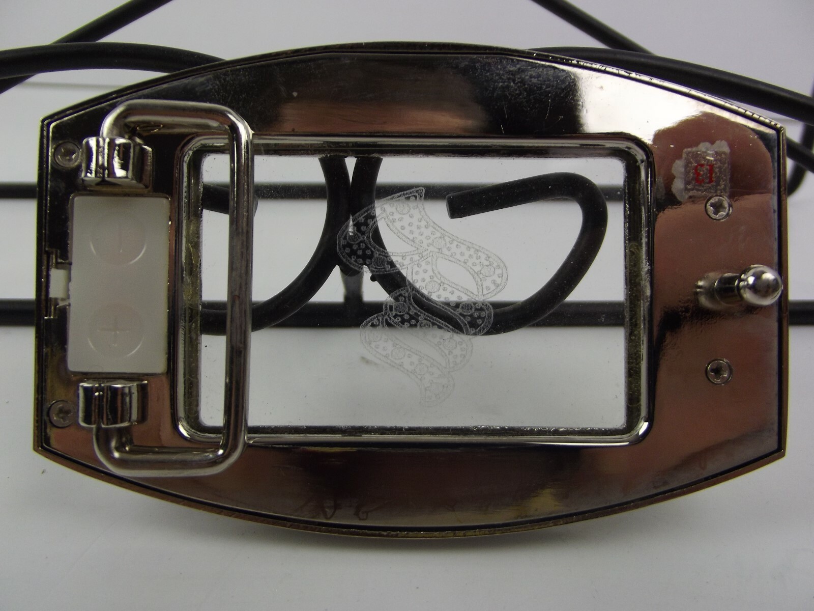 New Belt Buckle Fashion ROCAWEAR RW Light Up Gold Tone Chrome Rhinestones