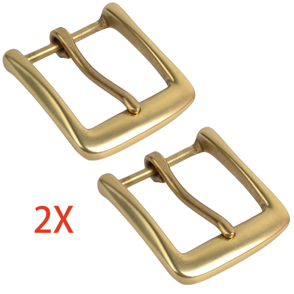 Solid Brass Belt Buckles Tongue Pin Belt Buckle Fits For 1.7INCHES Belt 2Pcs