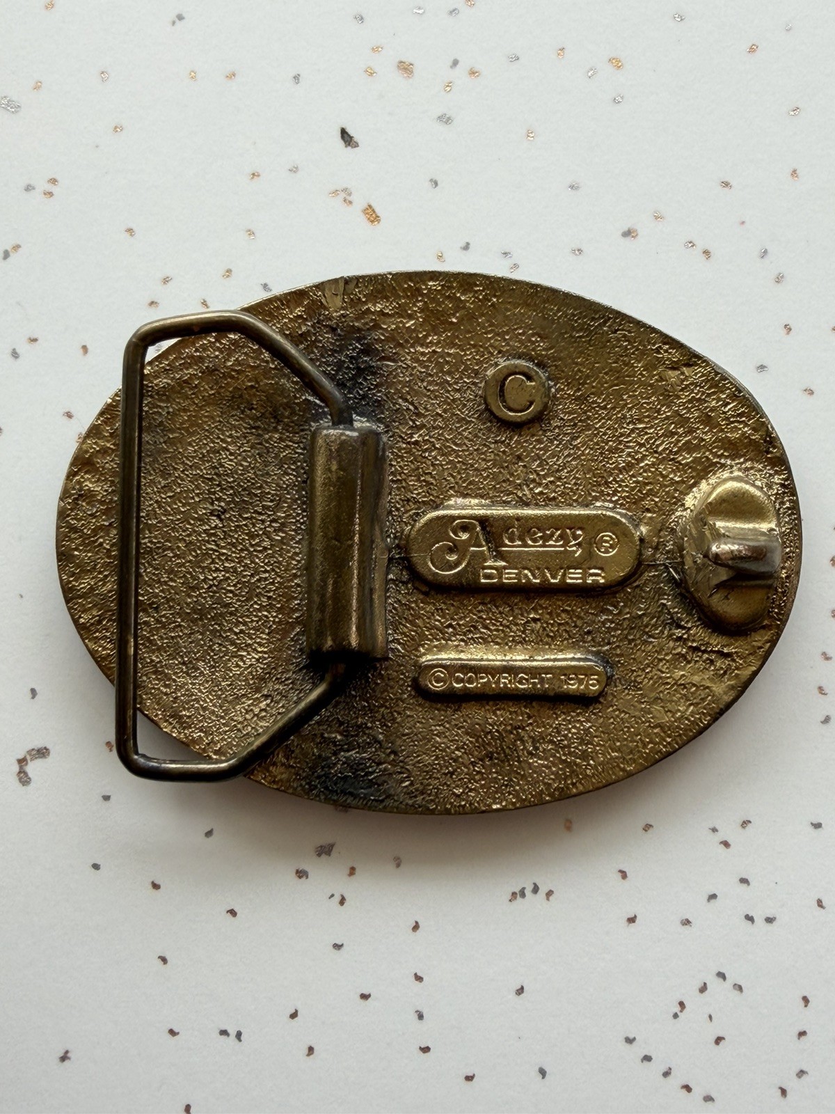 Vintage 1975 Adezy Denver Marijuana Leaf Brass Belt Buckle Brass Cannabis Weed