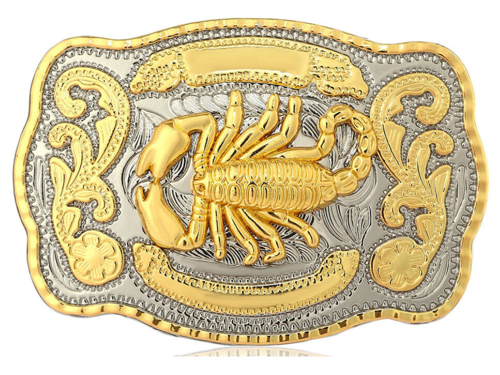 Western Scorpion Cowboy Cowgirl Rodeo Scorpio Unisex Large Gold Tone Belt Buckle