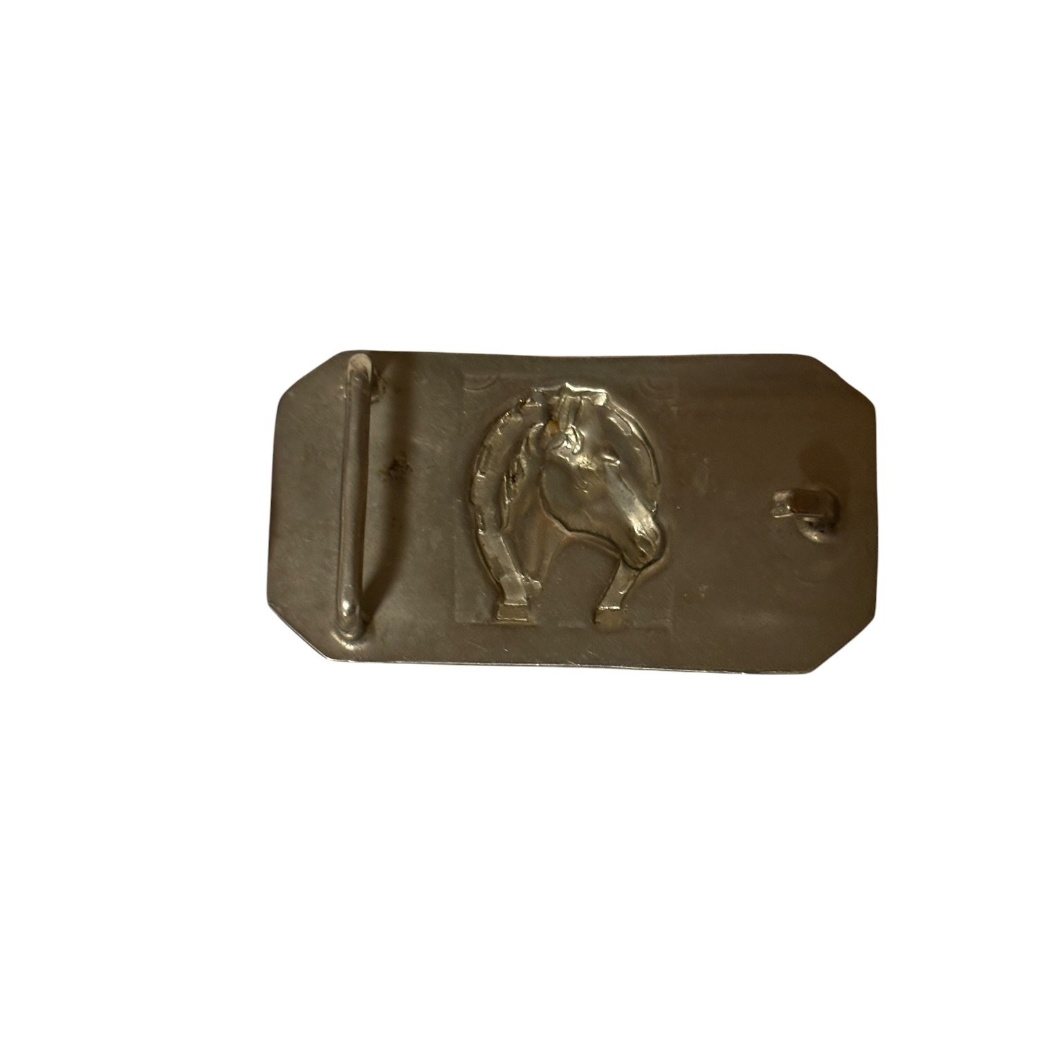 Men&rsquo;s Brass Bronze Horse Head Horseshoe Western Belt Buckle Engraved