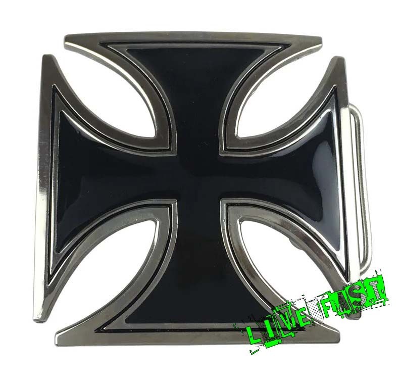 IRON CROSS BELT BUCKLE maltese cross chopper motorcycle outlaw biker buckle