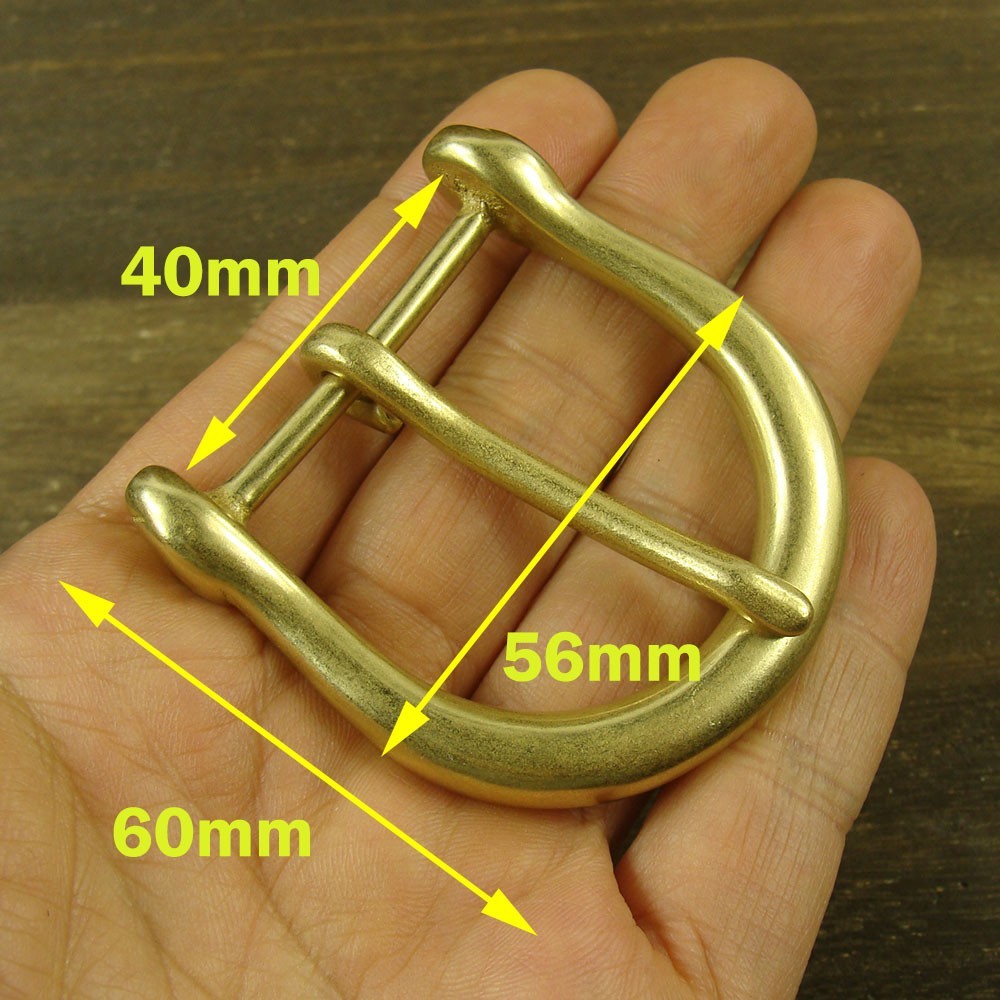 Solid Brass Single Tongue Pin Hippie Belt Buckles for 38mm width belt XH047
