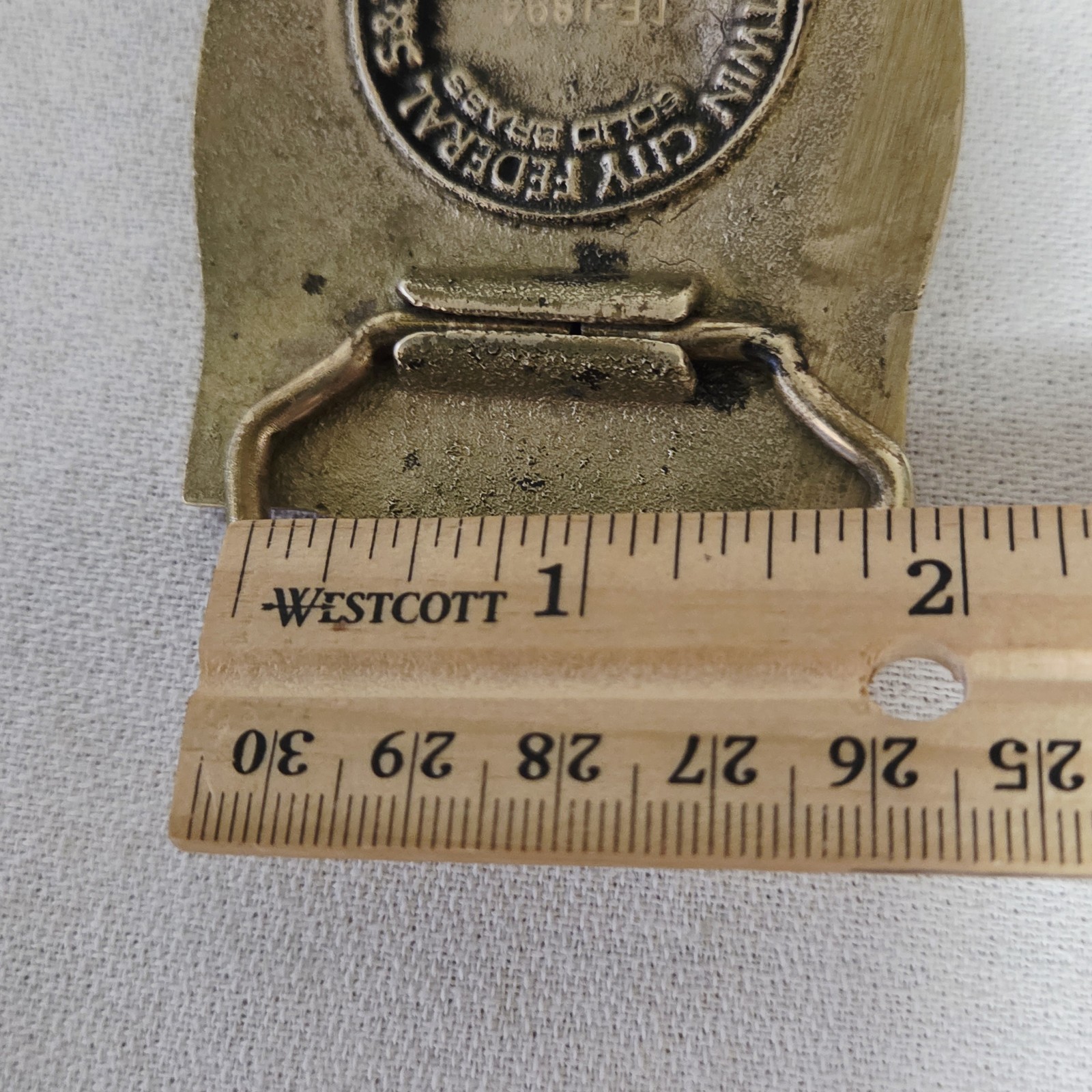Belt Buckle – 1980 Twin City Federal #LE-1894 « Minnesota Voyageur » brass