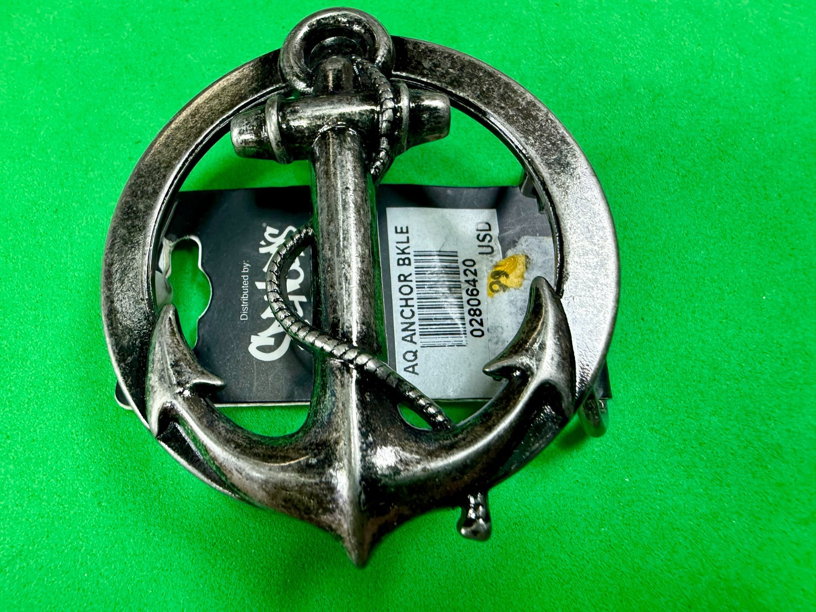 Round Openwork Anchor with Wrapped Rope Nautical Theme Body Rage Belt Buckle