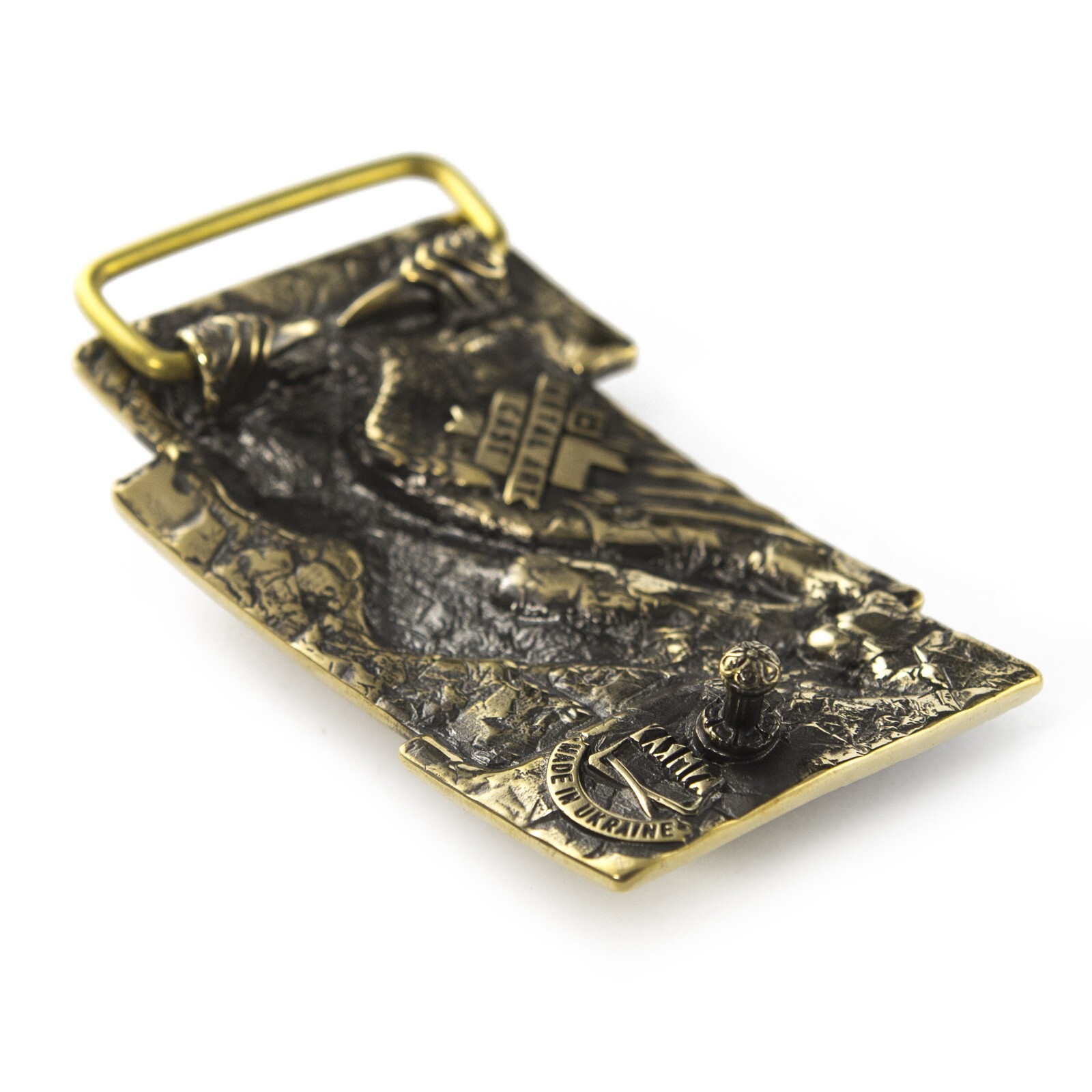 Sculptural handmade belt buckle « Free bird », Solid brass buckle Hawk buckle