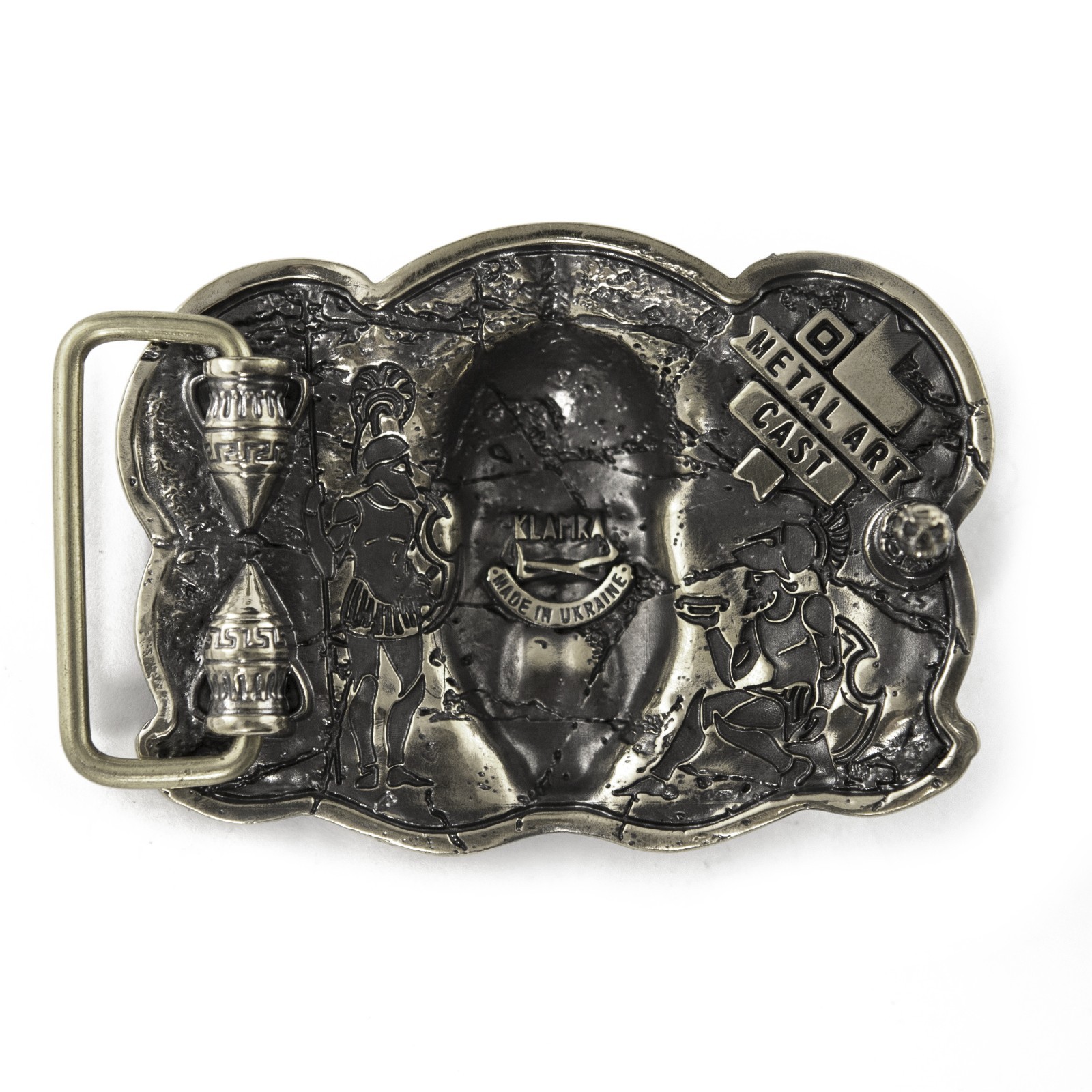 Spartan warrior german silver belt buckle, Military Ancient Greece, King Leonid