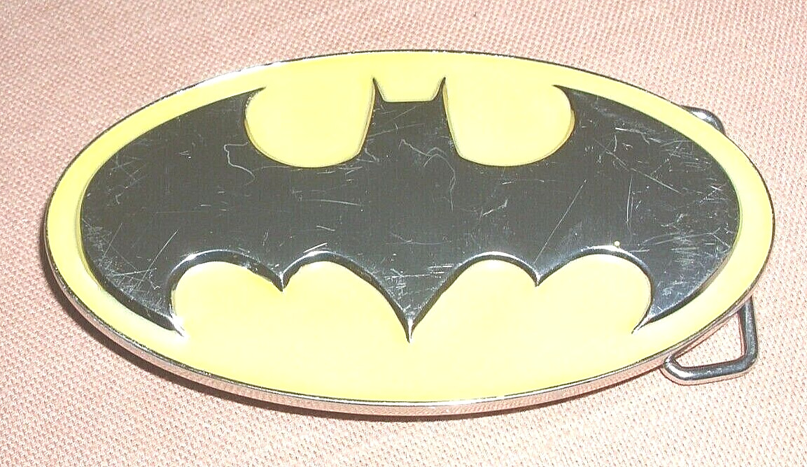 Metal Batman Belt Buckle By Dc Comics Yellow and Silver Collectors Item