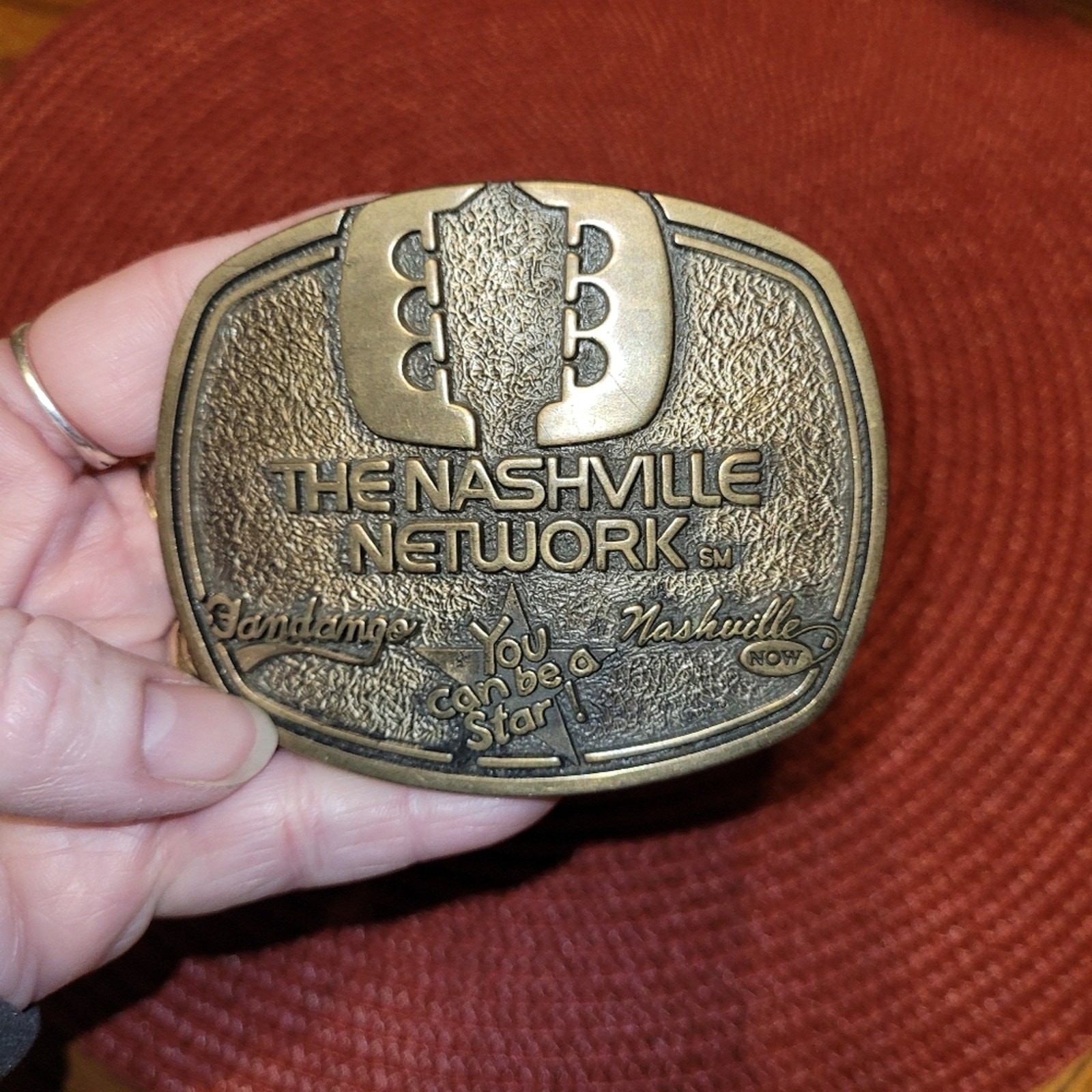 Vintage Solid Brass Belt Buckle The Nashville Network You Can Be A Star Fandango