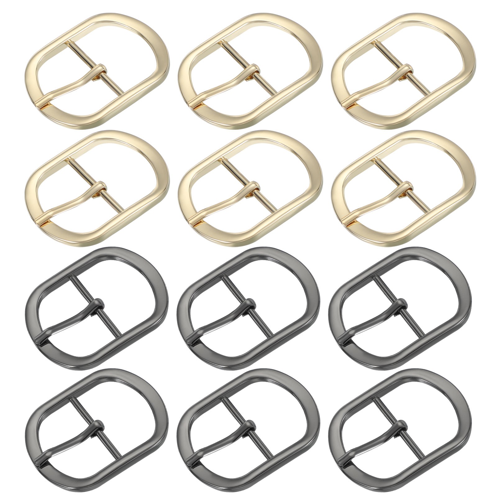 12Pcs 1.5&Prime; Single Prong Belt Buckle Metal Roller Buckle Light Gold/Black