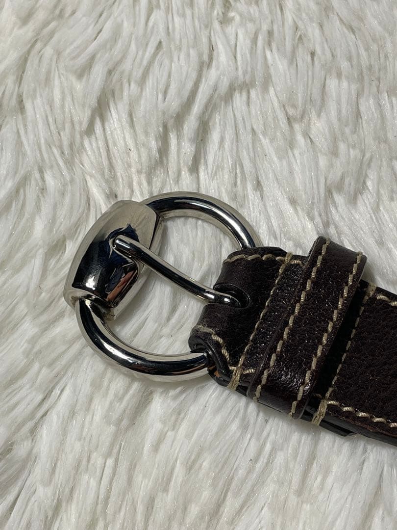 GUCCI Pre-Owned Gg Pattern Leather Belt Striped All Over Men&rsquo;S