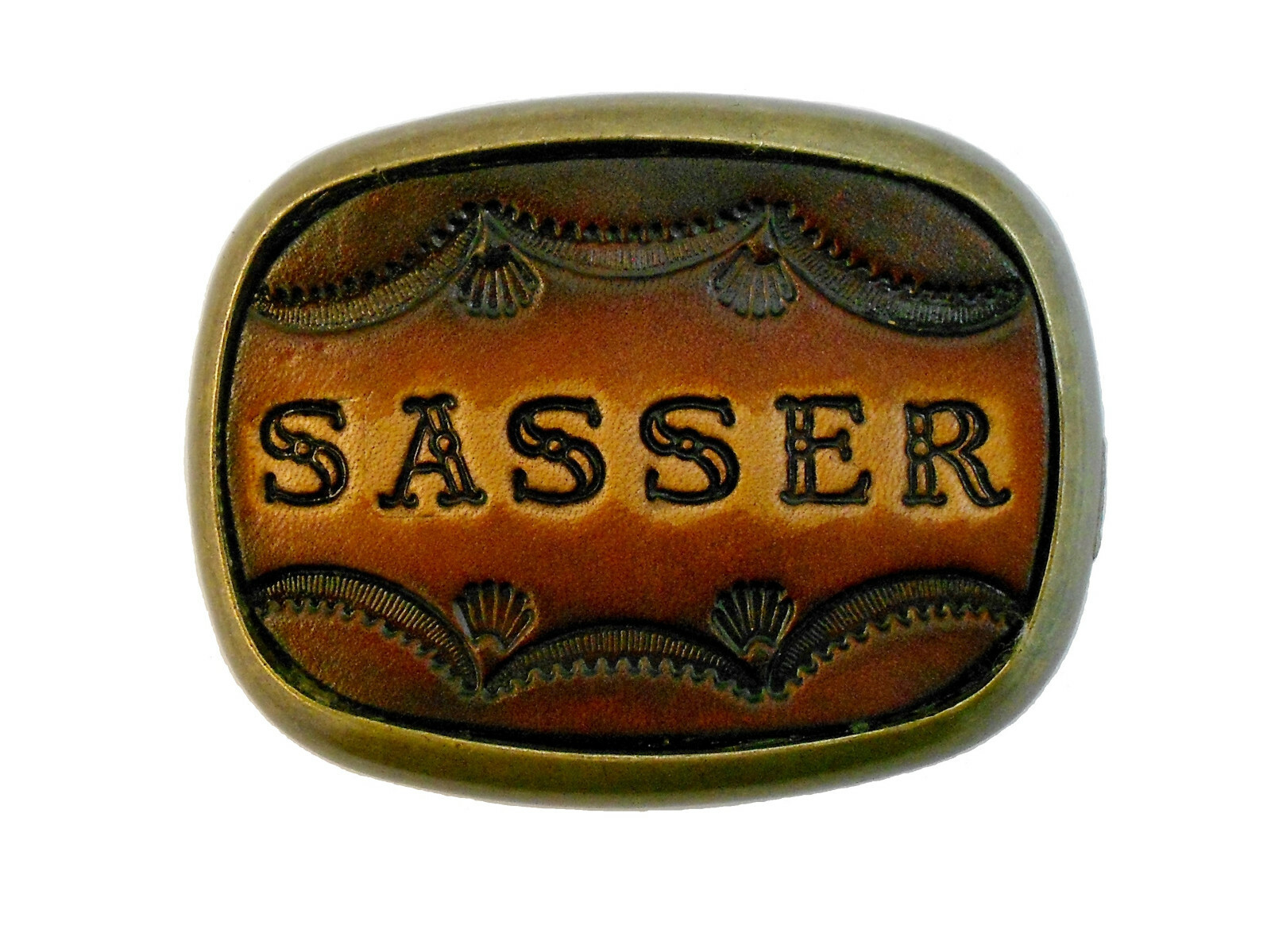 MADE to ORDER Custom Tooled Leather Belt Buckle, Names or Initials, 6 Letters