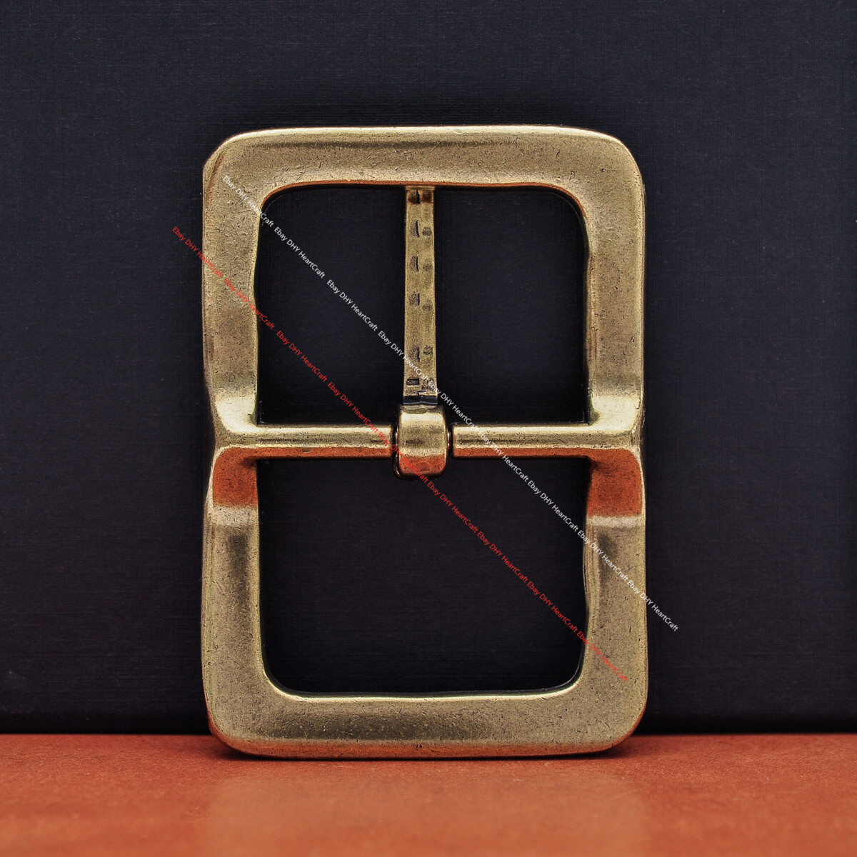 Emboss Bling Brass Rectangle Leathercraft Center Bar Belt Buckle Fit 40mm Strap