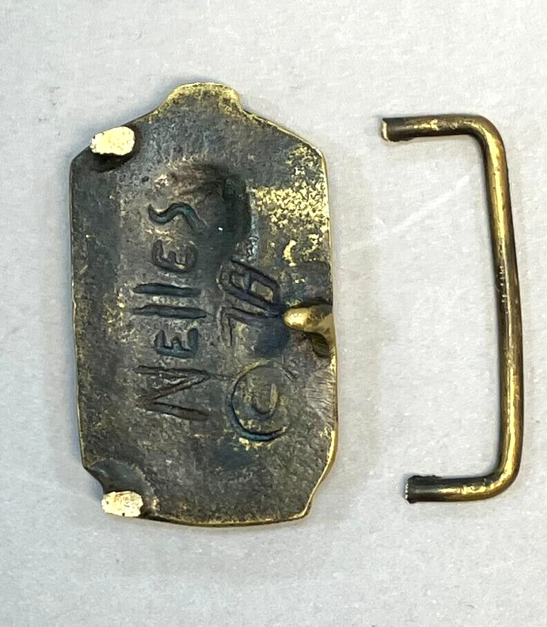 Scott Nelles Train Locomotive Buckle 1970s Solid Brass Buckle Vintage