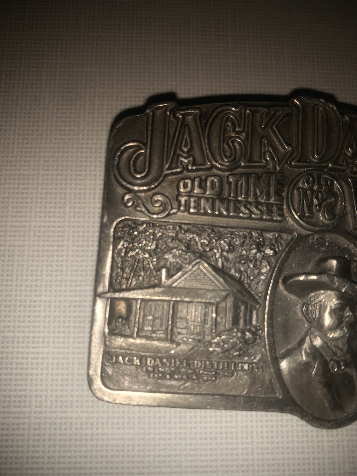 JACK DANIELS OLD NO. 7 OLD TIME TENNESSEE WHISKEY BELT BUCKLE VTG. 1989 BERGAMOT