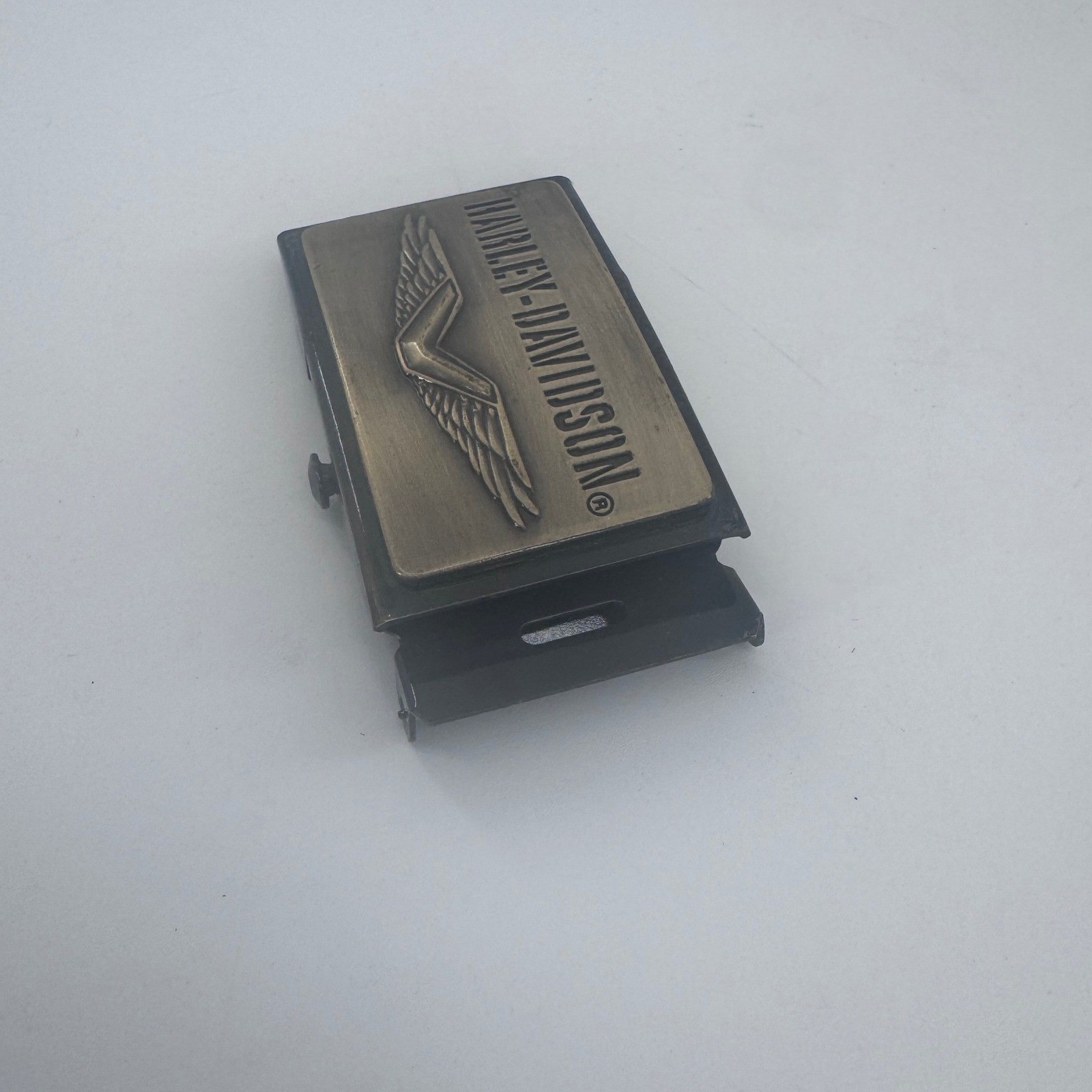Harley-Davidson Belt Buckle Winged Logo Flip Top Clamp Classic Rectangle