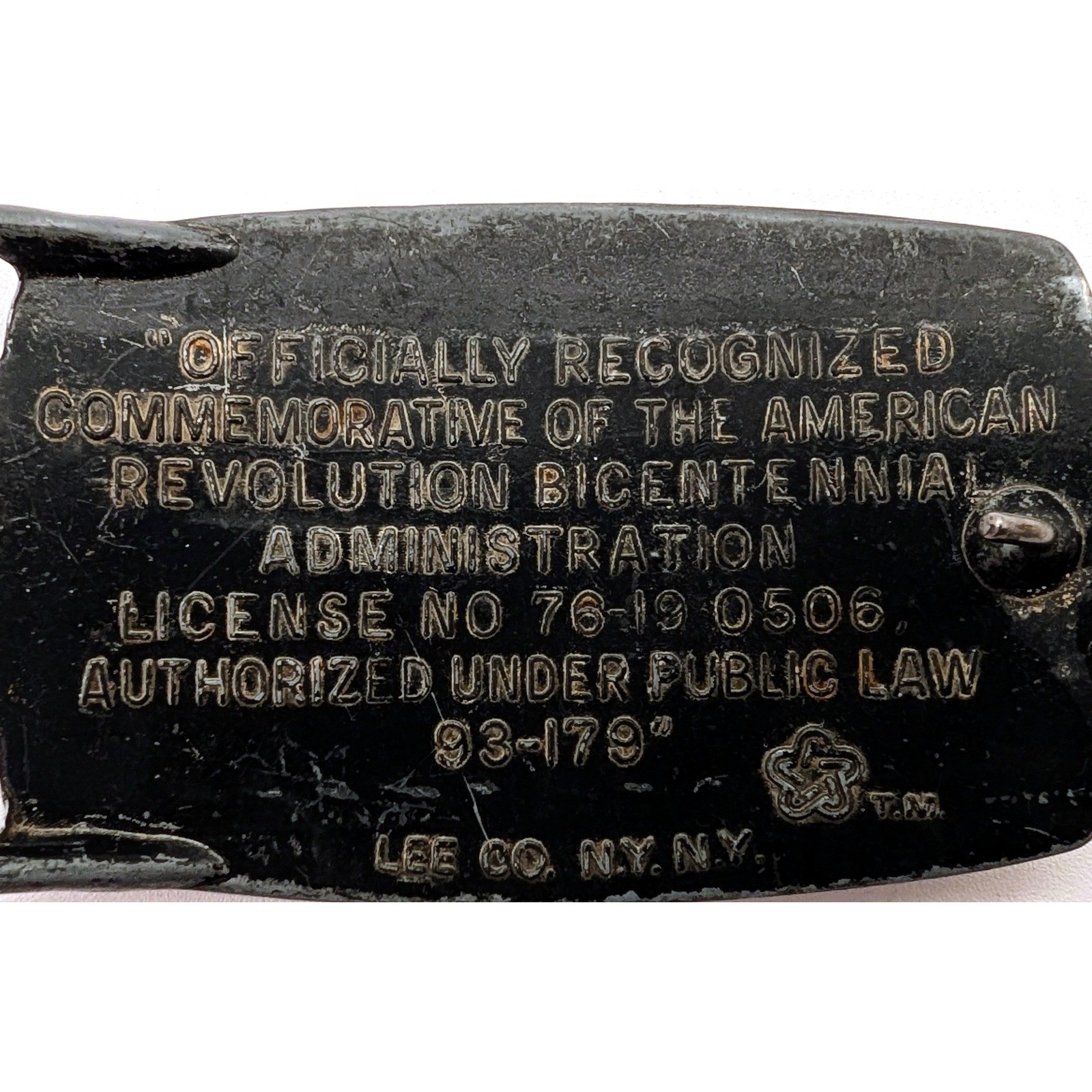 Vintage Lee Co American Revolution Bicentennial 1776-1976 Belt Buckle