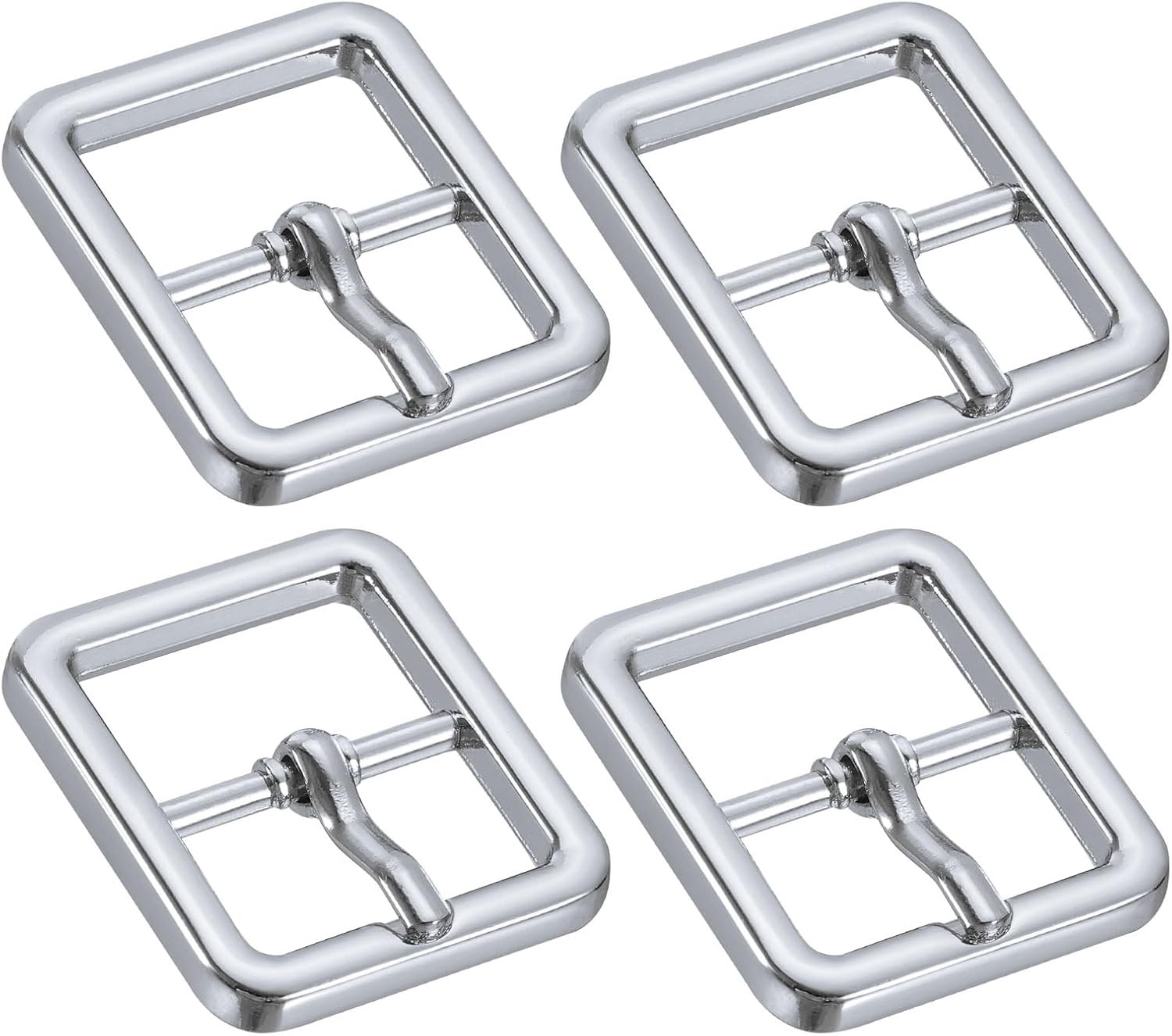 Metal Roller Buckle, Single Prong Belt Buckle Square Center Bar Buckles for Leat