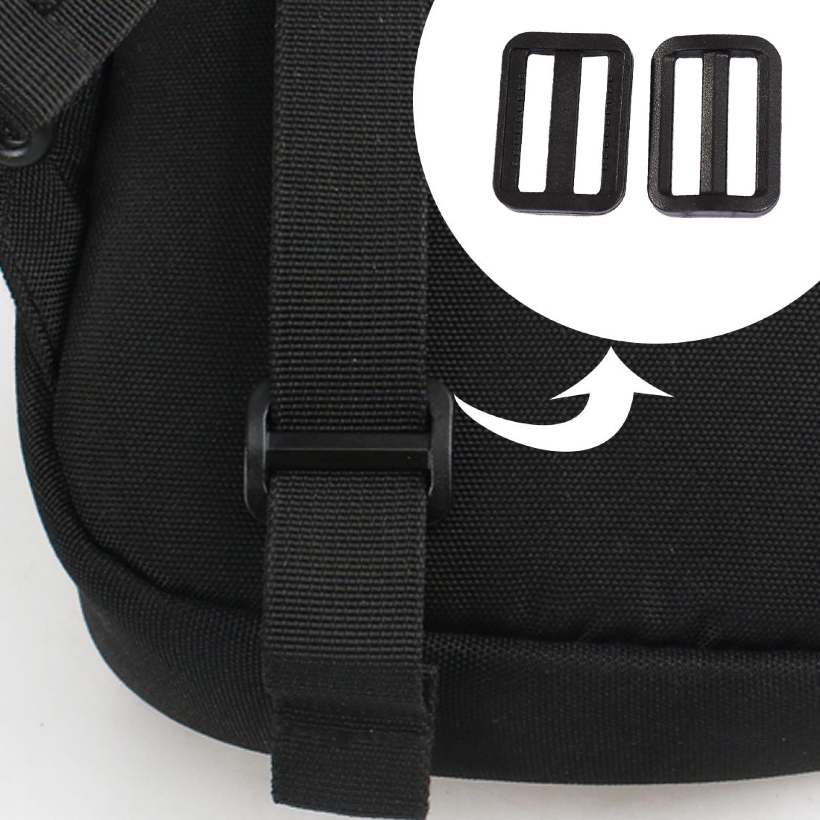 Travel Plastic Adjustable Backpack Glide Buckle Black 25mm Strap Width 8pcs