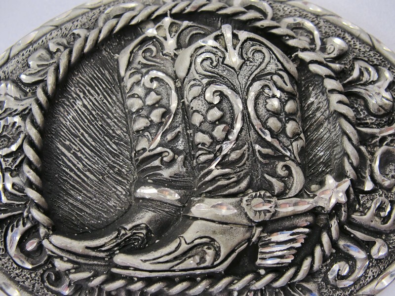 Western Cowboy Boots Belt Buckle EJC Nice Design 1995 Made in USA