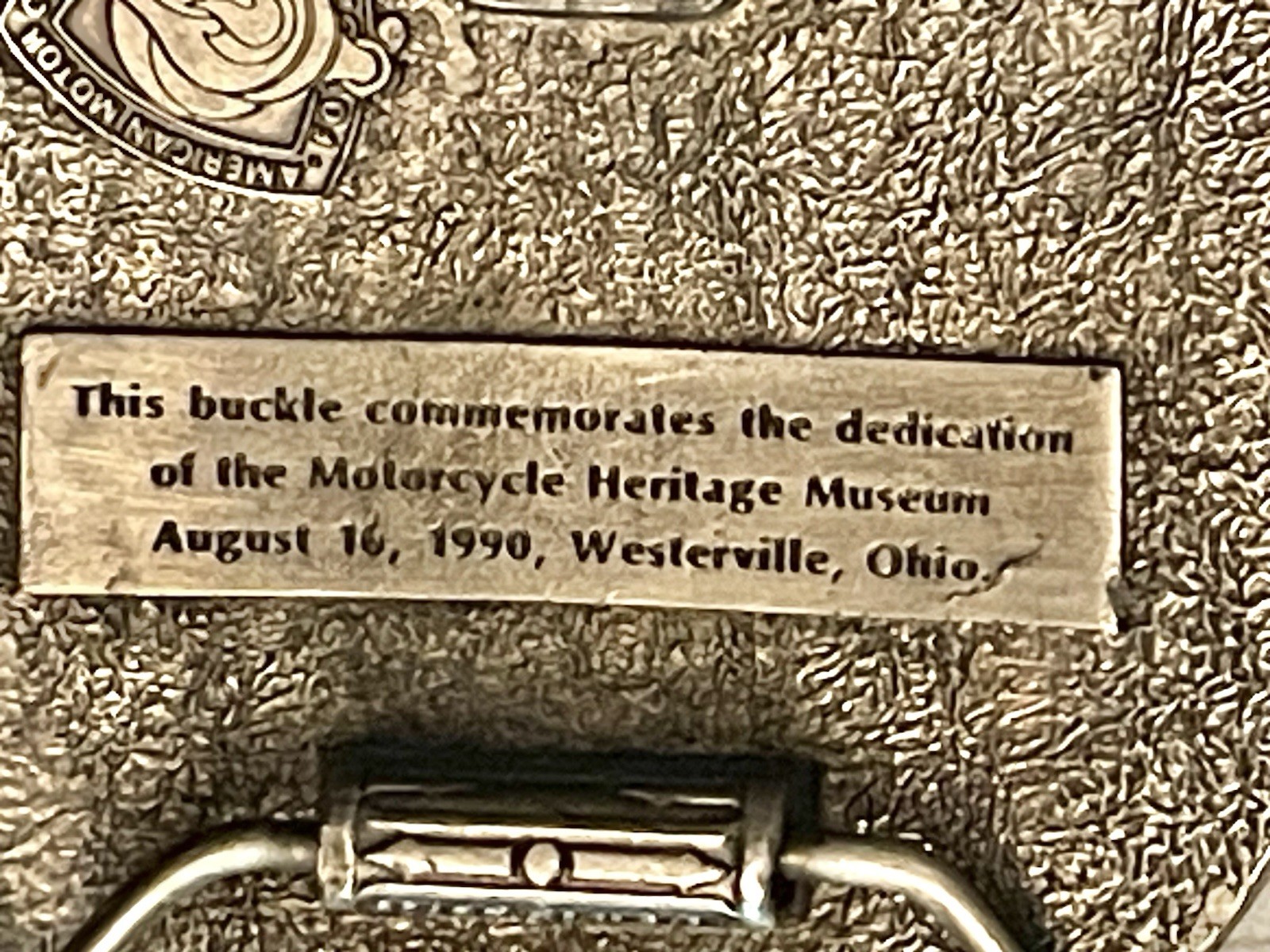 RARE NOS 1990 Belt Buckle Motorcycle Heritage Museum Commemorative Collectible