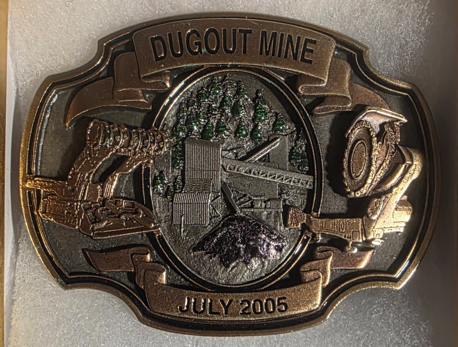 Vintage 2005 Metal Belt Buckle, Dugout Mine, Coal, Energy, Fuel, Fossil Energy