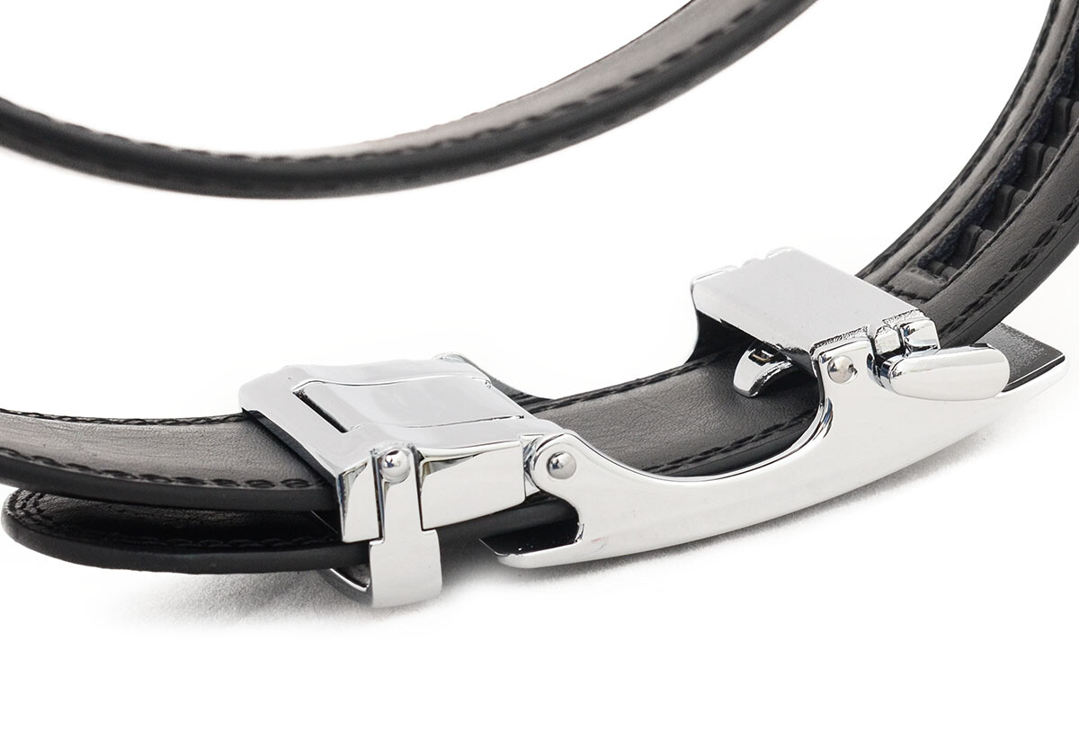 Belt automatic belt black gray genuine leather automatic stone-look can be shortened 144