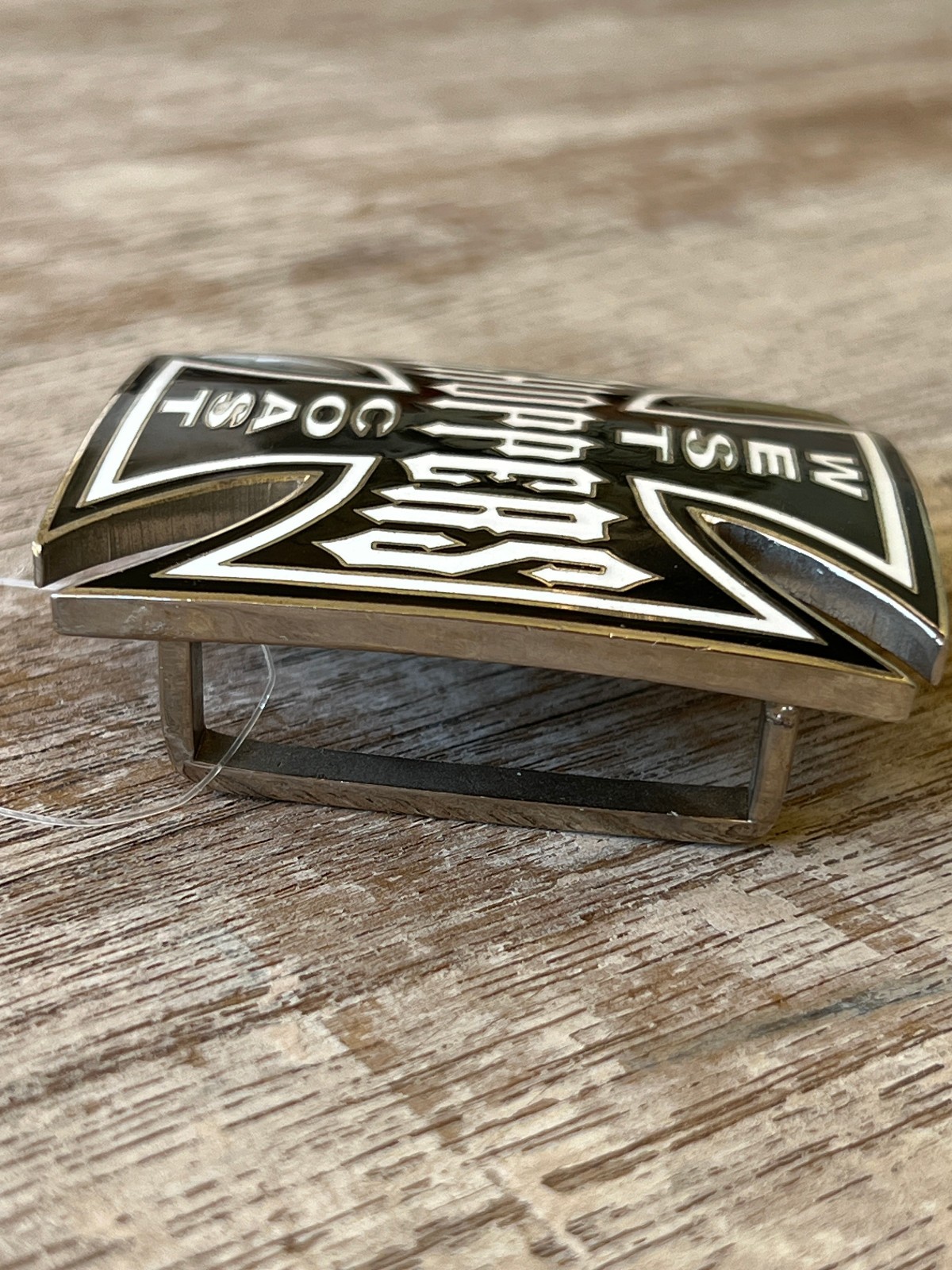 Vintage 2003 West Coast Choppers Belt Buckle Jesse James Iron Cross Enamel WCC