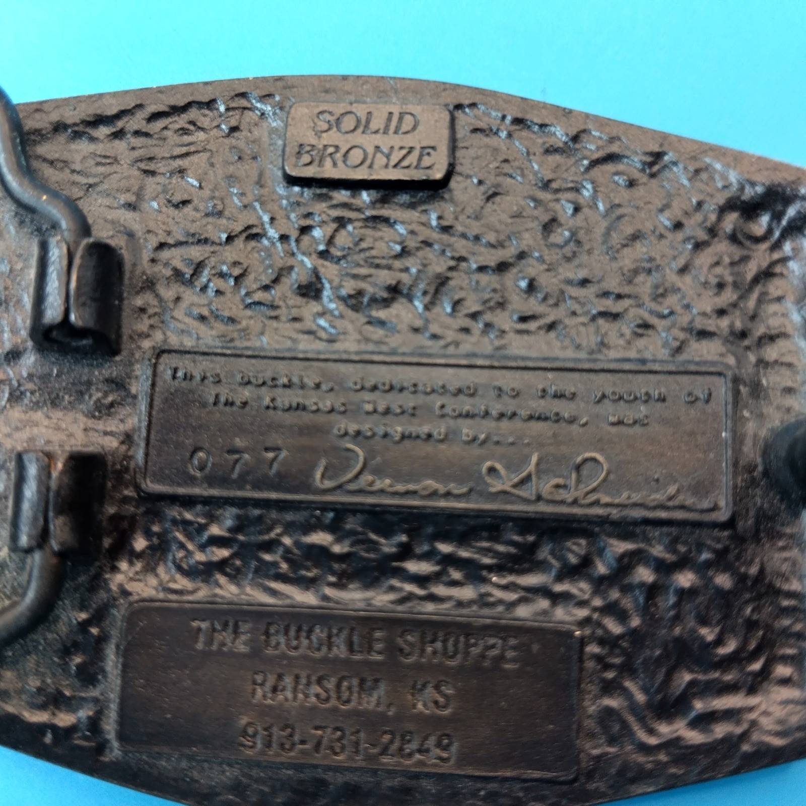 Vintage 1984 United Methodist Church Bicentennial Solid Bronze Belt Buckle KS