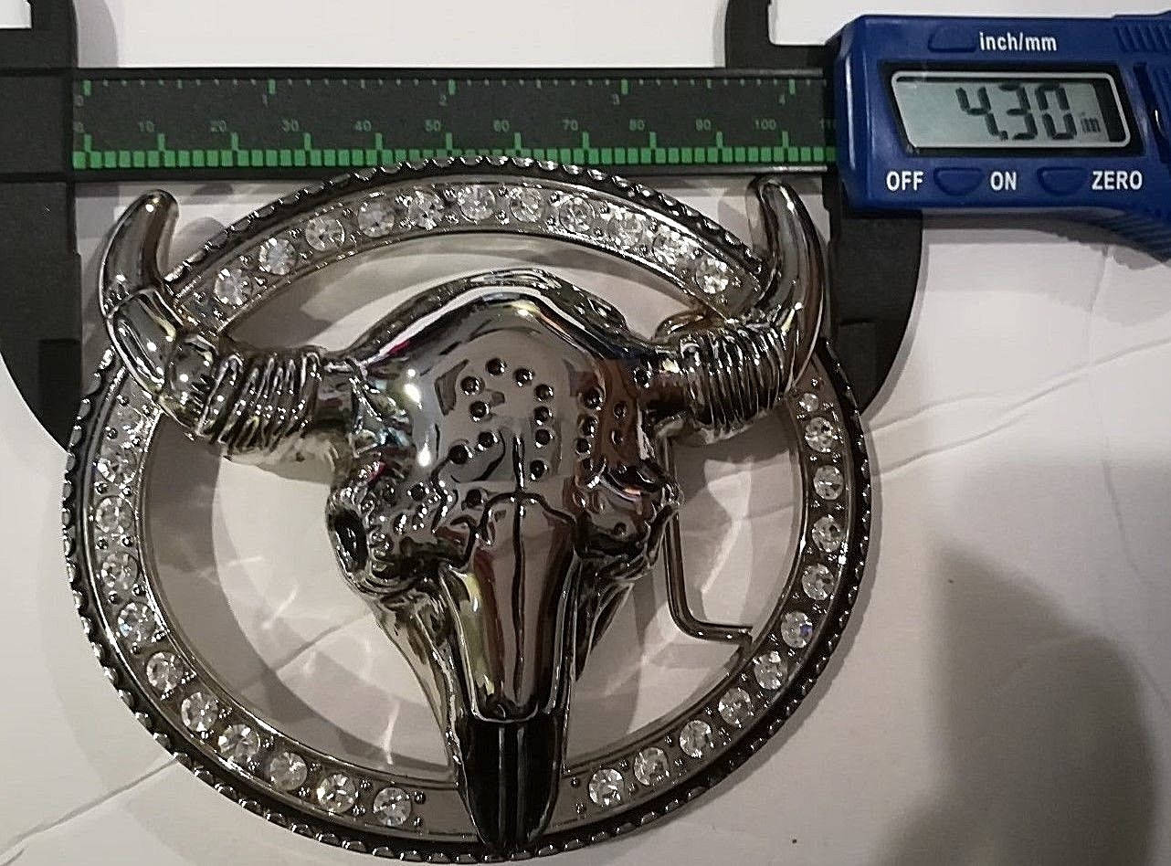Cowboy western bull head belt buckle