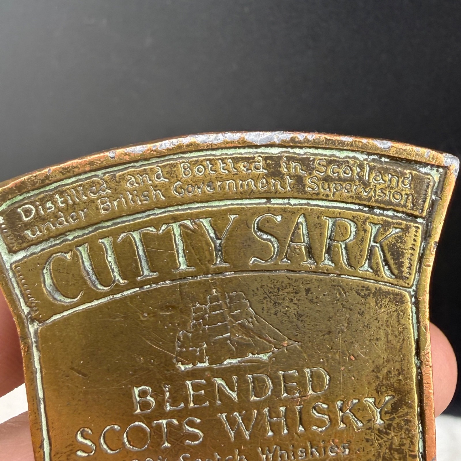 Vintage Whisky Belt Buckle Cutty Sark Blended Scots Whisky