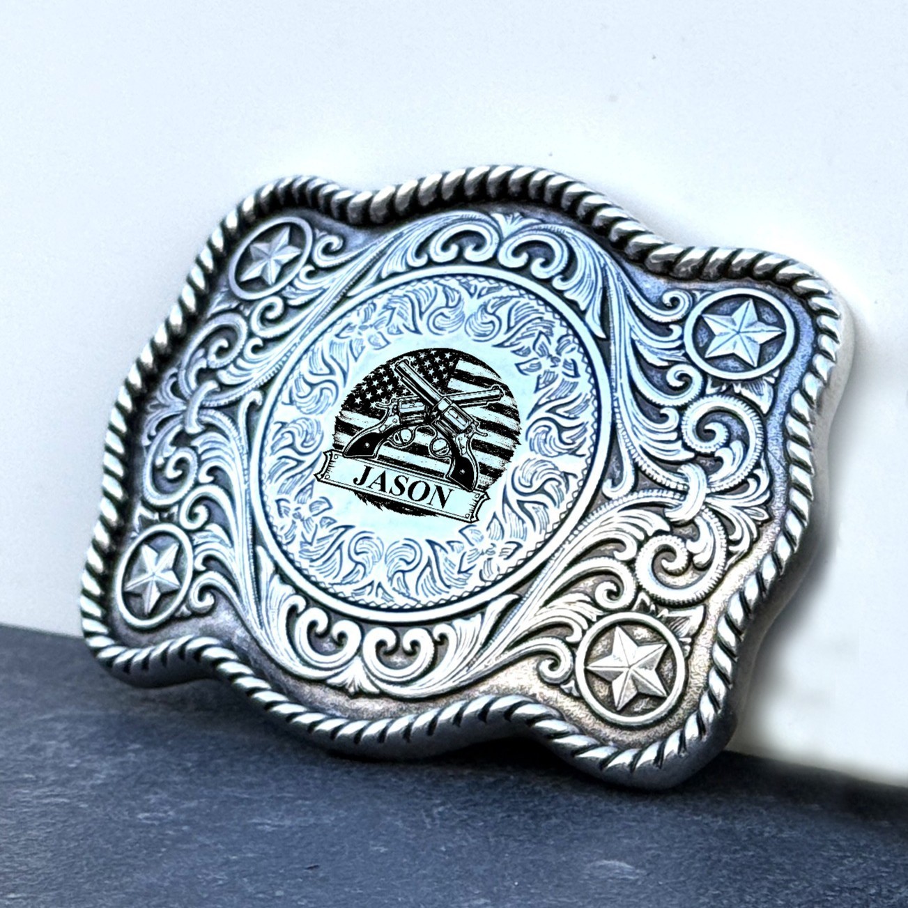 Custom Personalized Belt Buckle Monogrammed Western Buckle for Belts Wide 1.5&Prime;