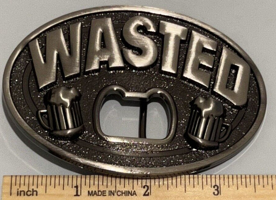 Wasted Beer Bottle Opener Novelty Belt Buckle Funny Humorous Modern Hip Hop