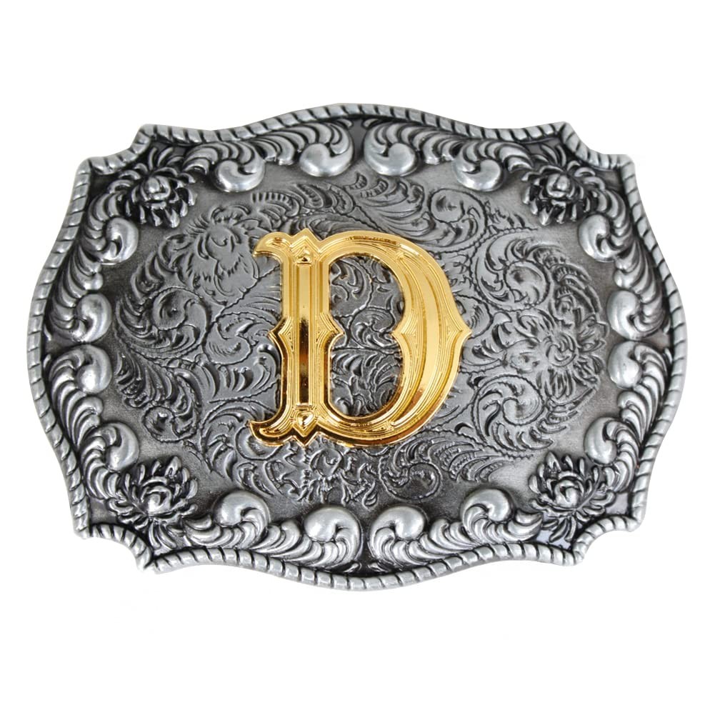 Men&rsquo;s Belt Buckles, English Letter in 3D, Western Style, CowboyAlphabe…