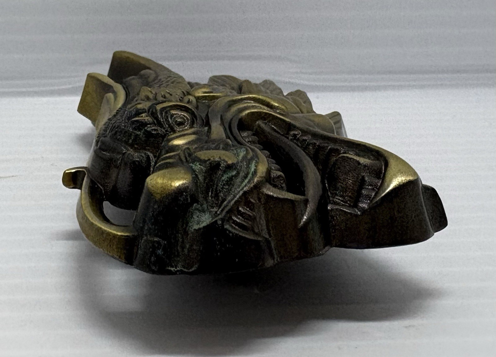 “NEW” Unique Brass Tone Metal 3D Dragon Head Western Belt Buckle