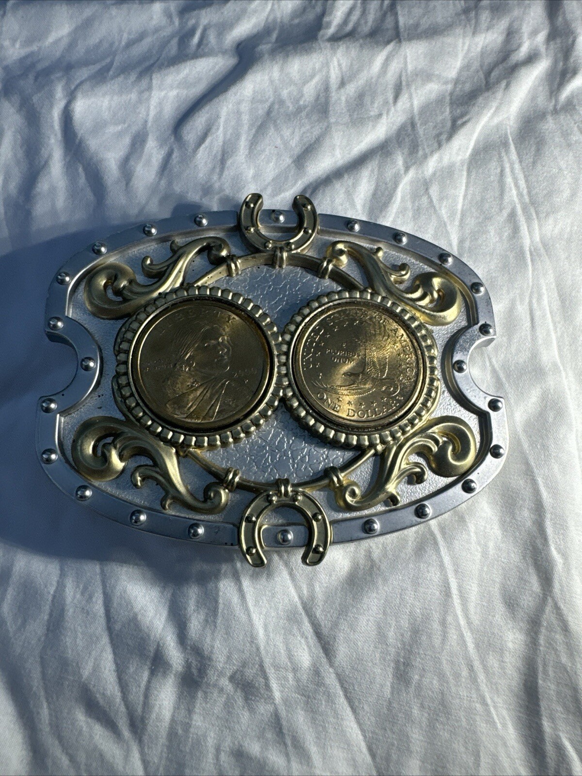 Bradford Exchange 9 Western GENUINE COIN Belt Buckles Collectors Set