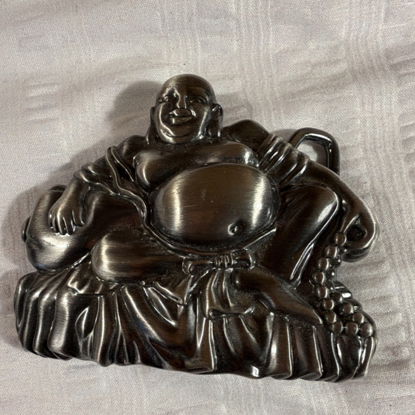 SMC LLC Laughing Buddha Black Metal Clip Belt Buckle Fits 1.5 in Belt