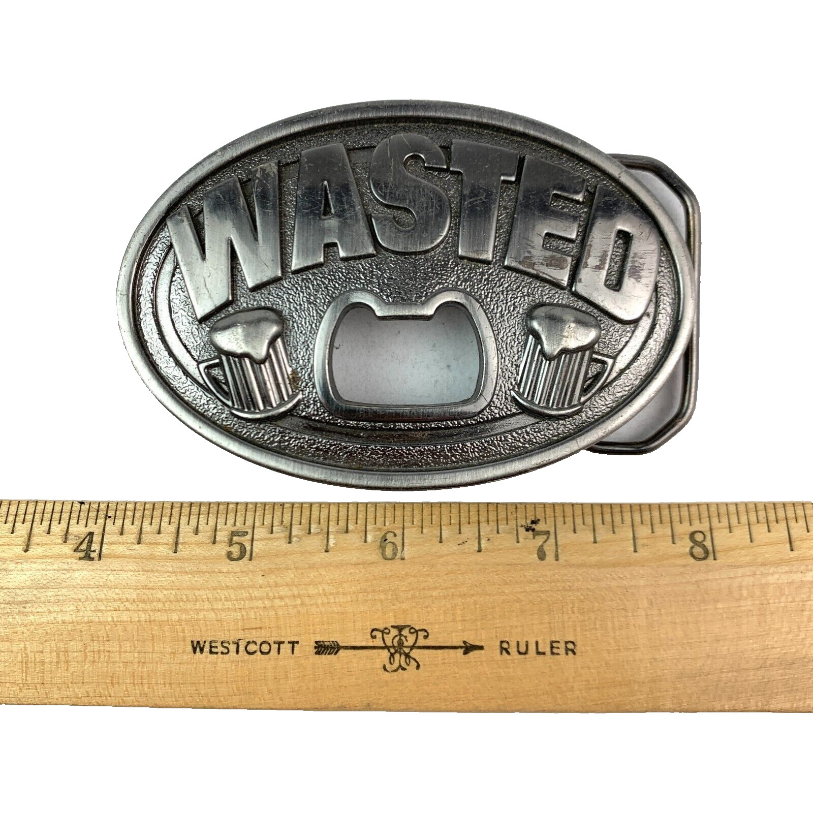 Kalan Wasted Foaming Beer Steins Bottle Opener Metal Belt Buckle Funny Humor